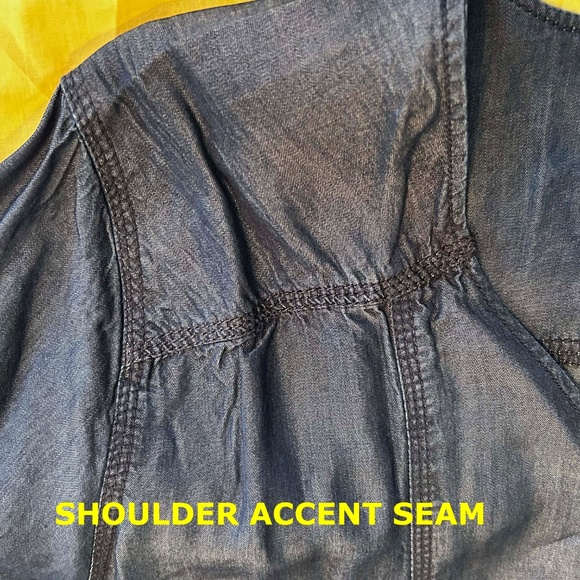 JACKET, OPEN FRONT, COLOUR: LIGHT DENIM WASH, SIZE 24, TENCEL, LONG SLEEVES, POC - Picture 9 of 15